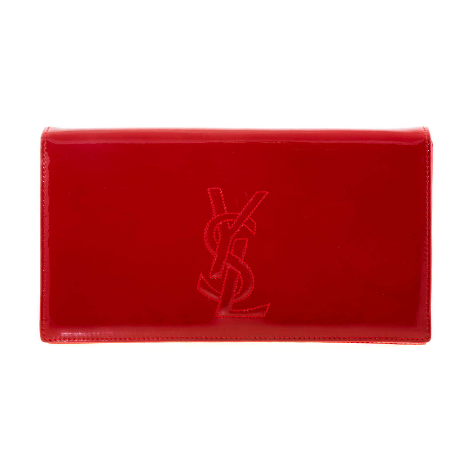 Appraisal: A SAINT LAURENT BELLE DE JOUR CLUTCH A red patent