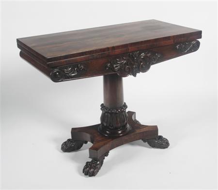 Appraisal: A early th century rosewood tea table the rectangular top