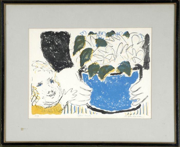 Appraisal: Rodenhouse Blue Bowl Screenprint signed and numbered lower right x