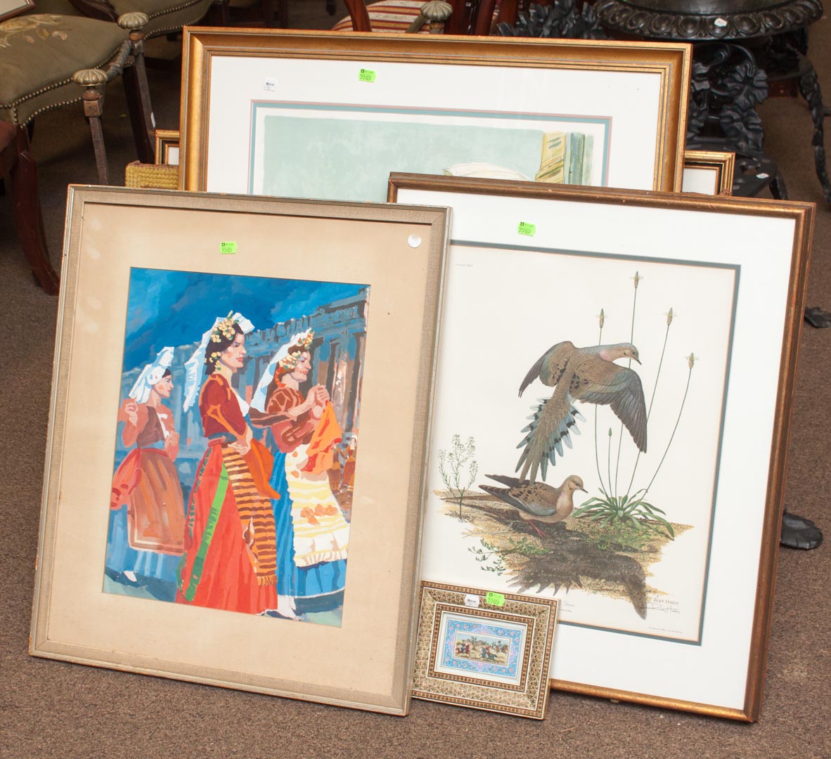 Appraisal: Assorted artworks including framed artworks needlepoint and an oil on