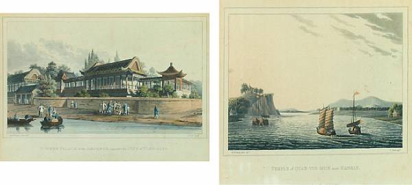 Appraisal: A group of four prints of Chinese scenes height in