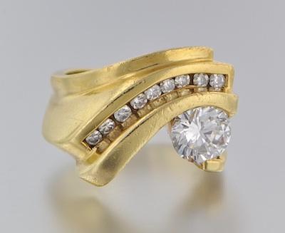 Appraisal: A Designer Ring with Carat Diamond k yellow gold contemporary