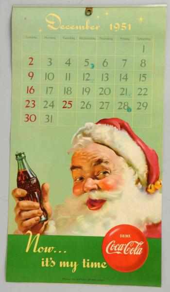 Appraisal: Coca-Cola Calendar Small holes and color chips on right side