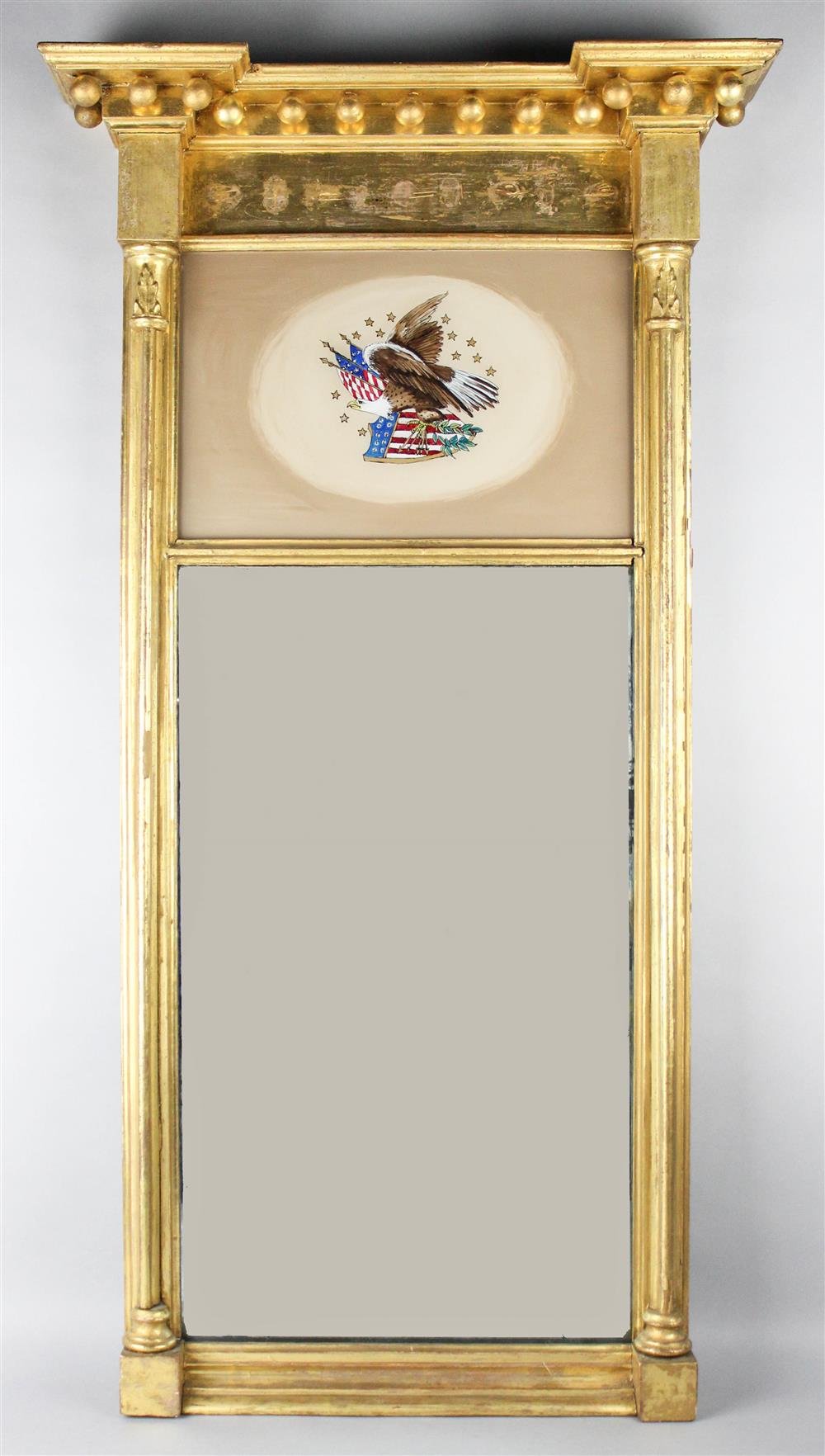 Appraisal: FEDERAL GILTWOOD AND EGLOMISE MIRROR having a molded top with