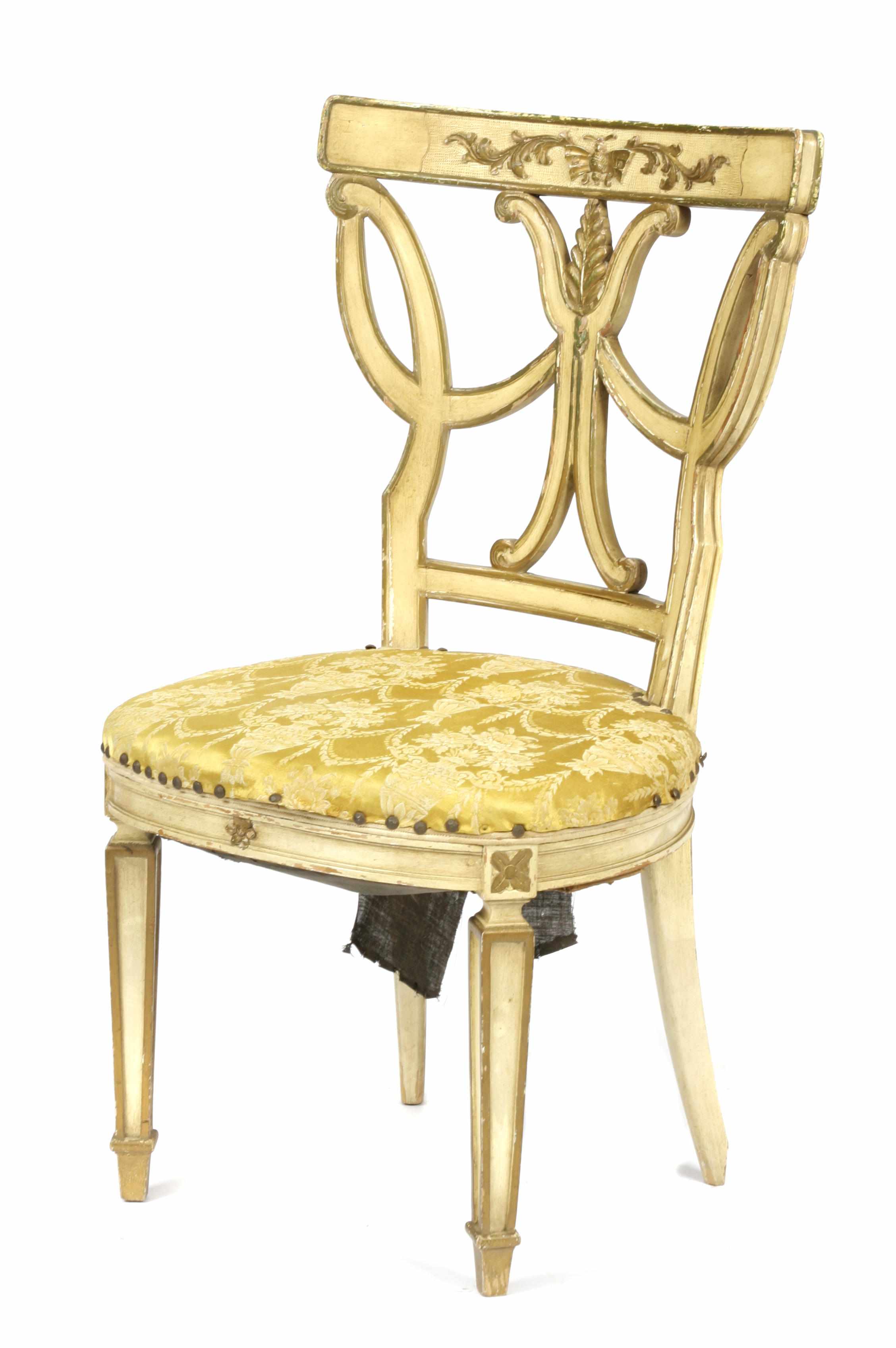 Appraisal: A Italian Neoclassical style paint decorated side chair height in