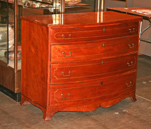 Appraisal: A Federal mahogany bowfront chest of drawers late th century