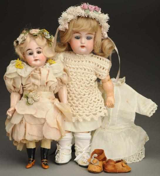 Appraisal: Lot of German Bisque Dolls Both with bisque socket heads