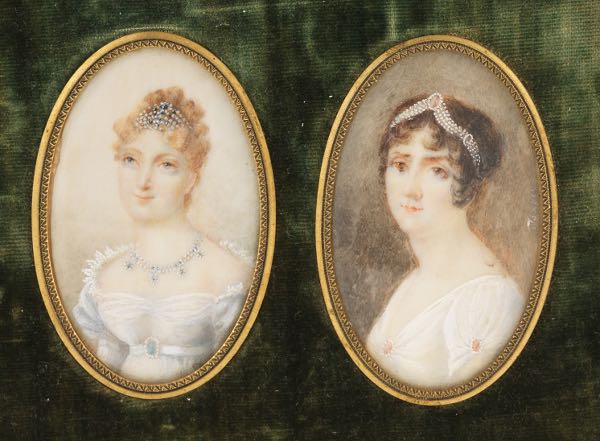 Appraisal: JEAN-BAPTISTE ISABEY FRENCH - x overall Two Empresses Two miniature