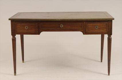 Appraisal: Louis XVI-Style Brass-Mounted Mahogany Bureau Plat x x in