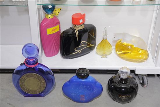 Appraisal: SEVEN FACTICE PERFUME BOTTLES Including ''Blue de Chine'' '' h