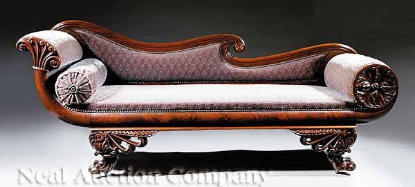 Appraisal: An Important American Classical Carved Mahogany Grecian Sofa c Philadelphia