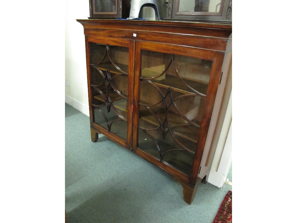 Appraisal: Edwardian mahogany glazed two door bookcase