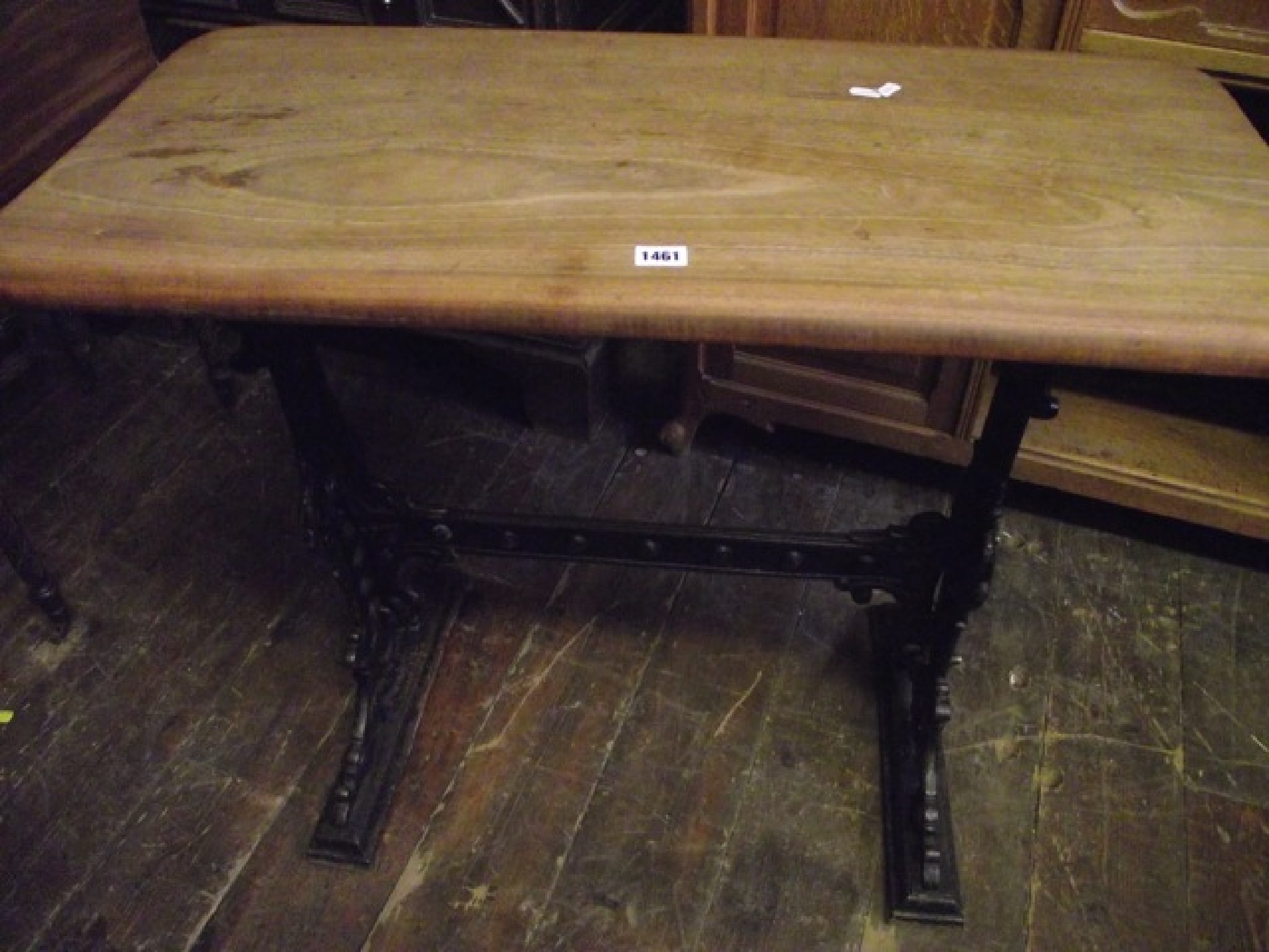 Appraisal: A Victorian cast iron refrectory pub table with decorated features