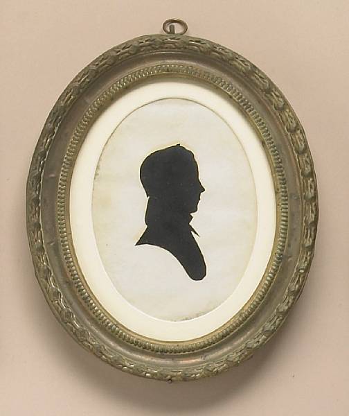 Appraisal: A hollow cut silhouette of a young man first quarter