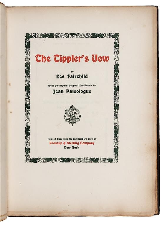 Appraisal: FAIRCHILD Lee The Tippler's Vow New York Croscup Sterling FAIRCHILD