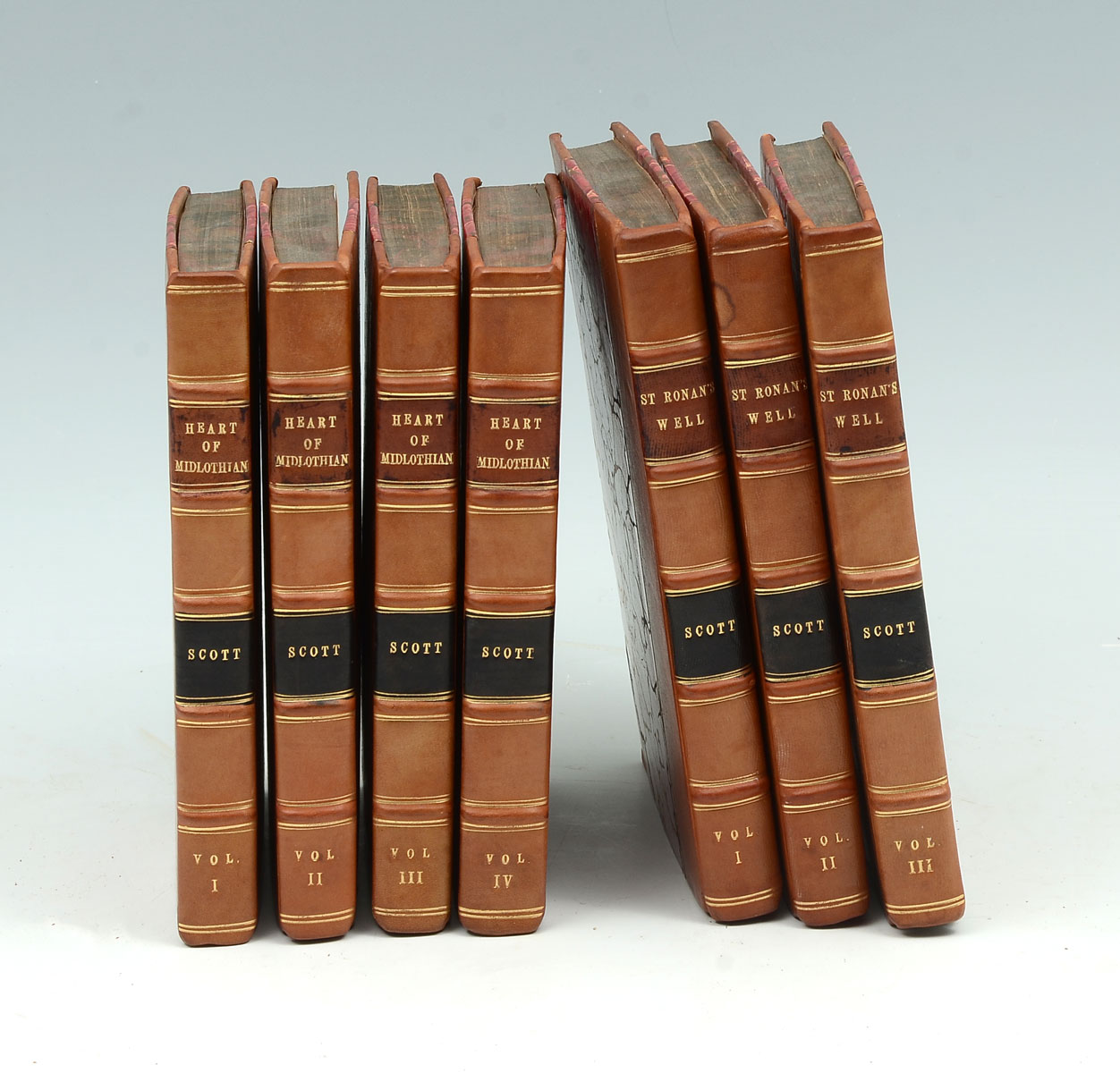 Appraisal: VOLUME WALTER SCOTT LEATHER BOOK SET Volume Walter Scott leather