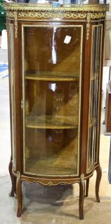 Appraisal: Louis XV style vitrine Louis XV style vitrine having an