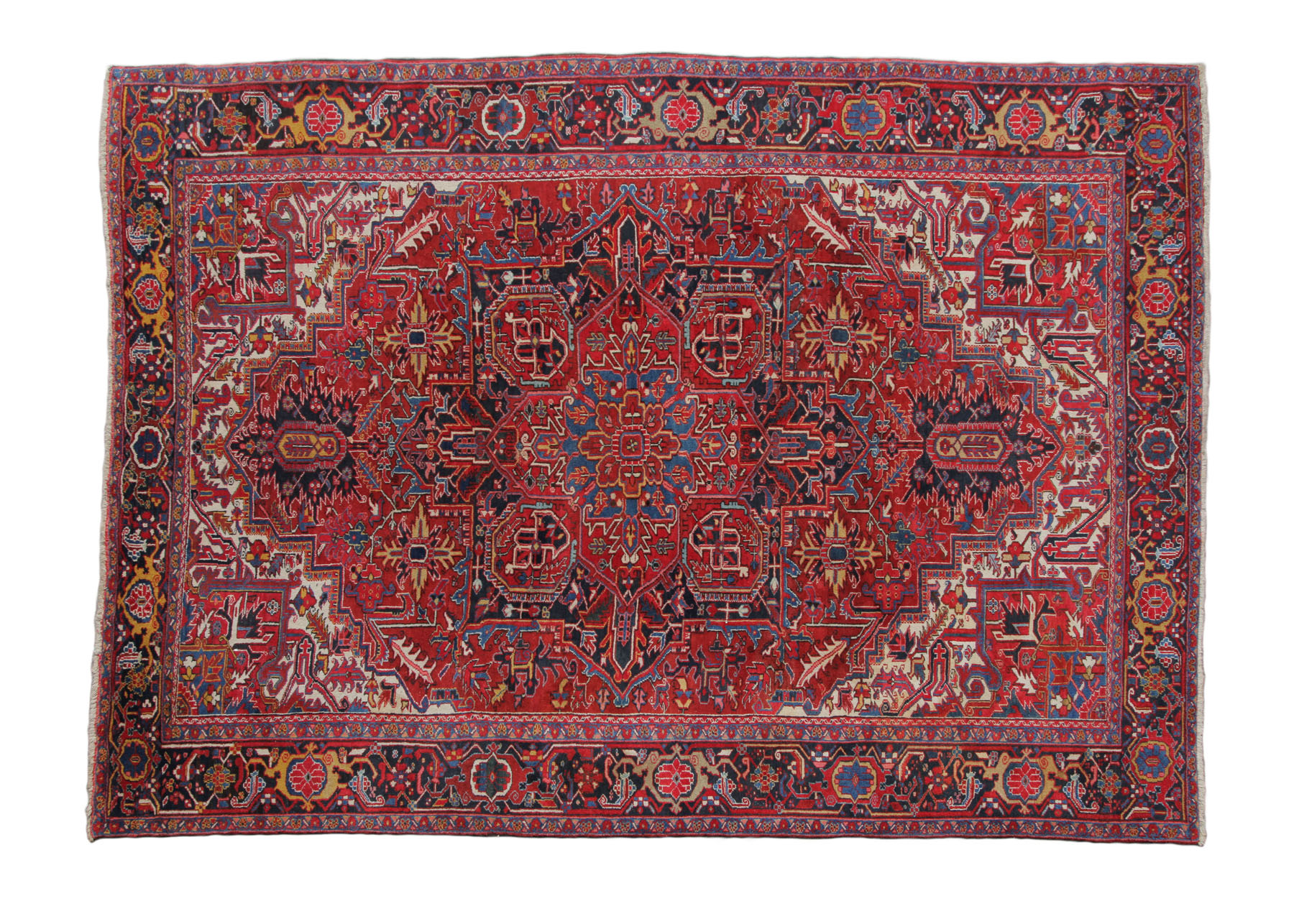 Appraisal: ORIENTAL RUG Room size Heriz Red with black border '