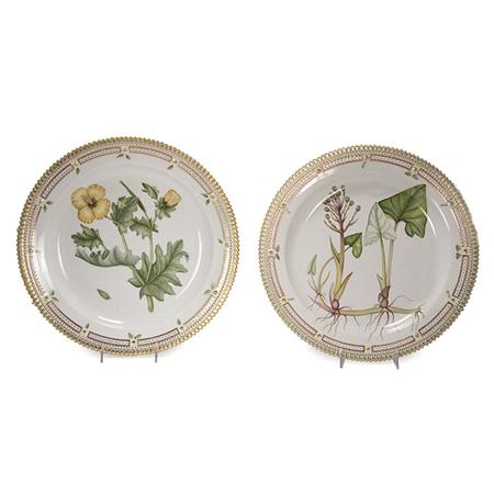 Appraisal: Two Royal Copenhagen Flora Danica Porcelain Chargers Estimate -