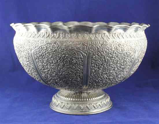 Appraisal: A large Indian white metal jardinere of circular form with