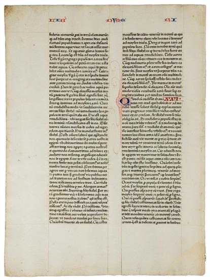 Appraisal: Bible in LatinA leaf from the Fust and Schoeffer Bible