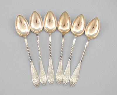 Appraisal: Set of Six Danish Silver Teaspoons Spoons Consisting of six