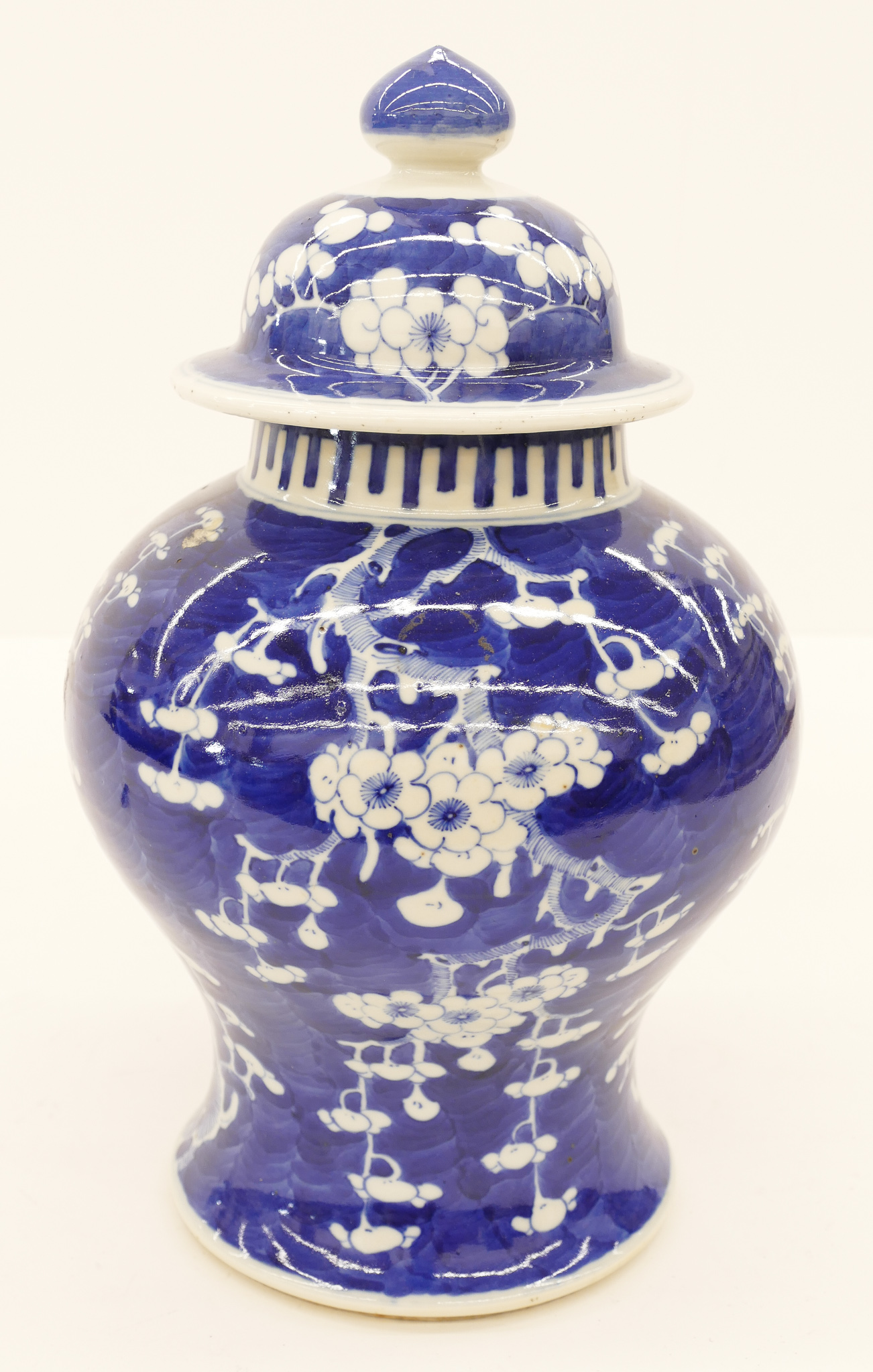 Appraisal: Chinese Qing Blue White Prunus Jar ''x '' A blue