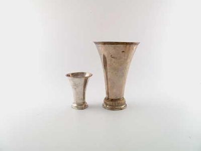 Appraisal: TWO SWEDISH BEAKERS Two flared Swedish beakers a large example