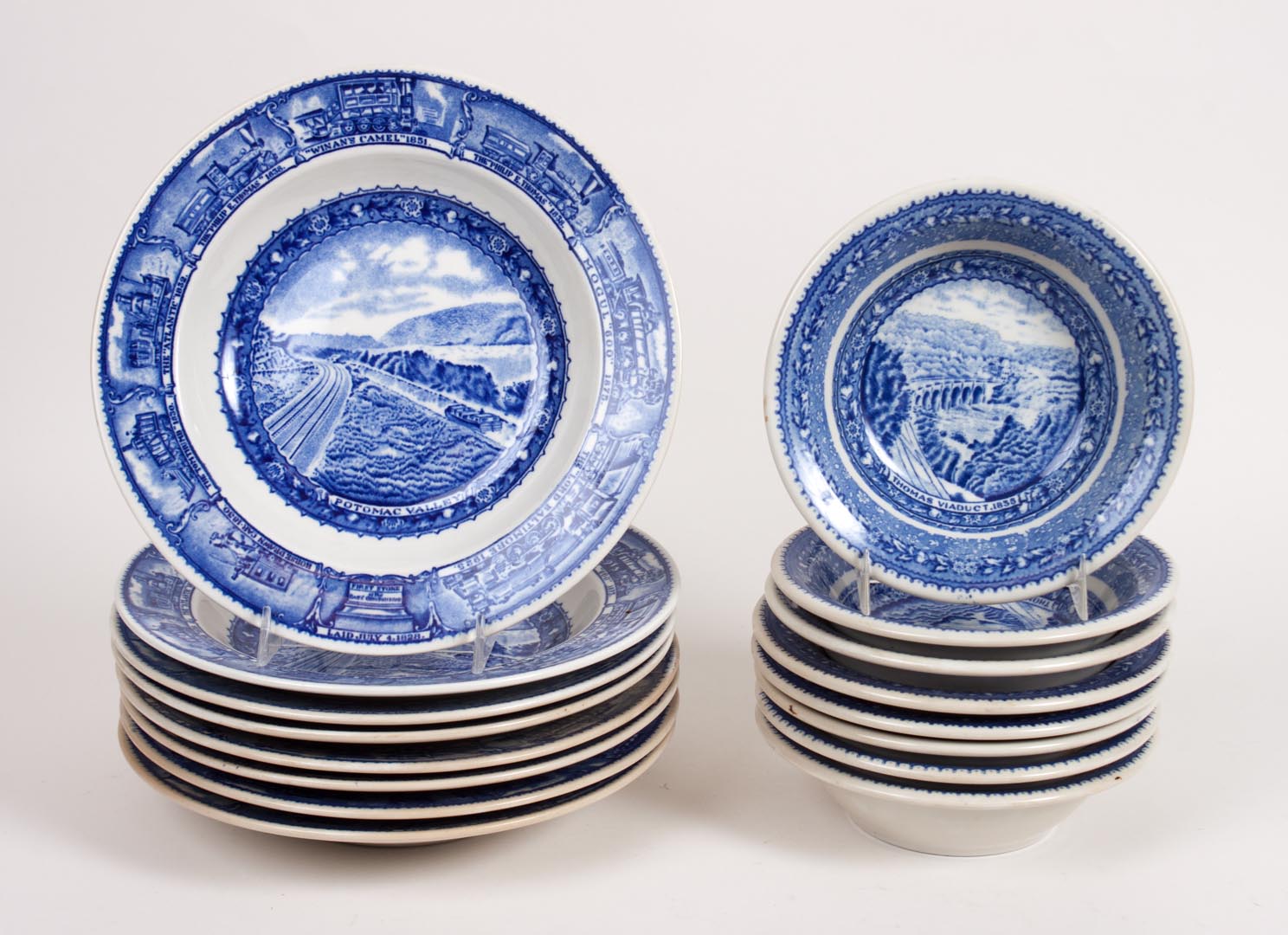 Appraisal: Lamberton B O china salad plates and bowls first quartre-