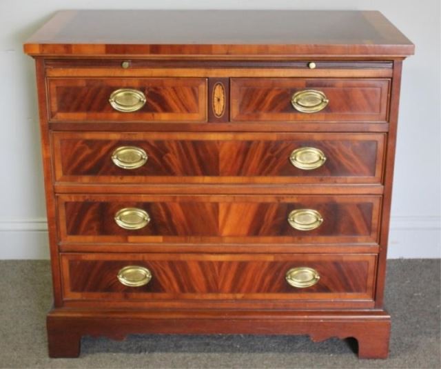 Appraisal: Chippendale Style Small Chest with Slide Labeled Heckman Co to