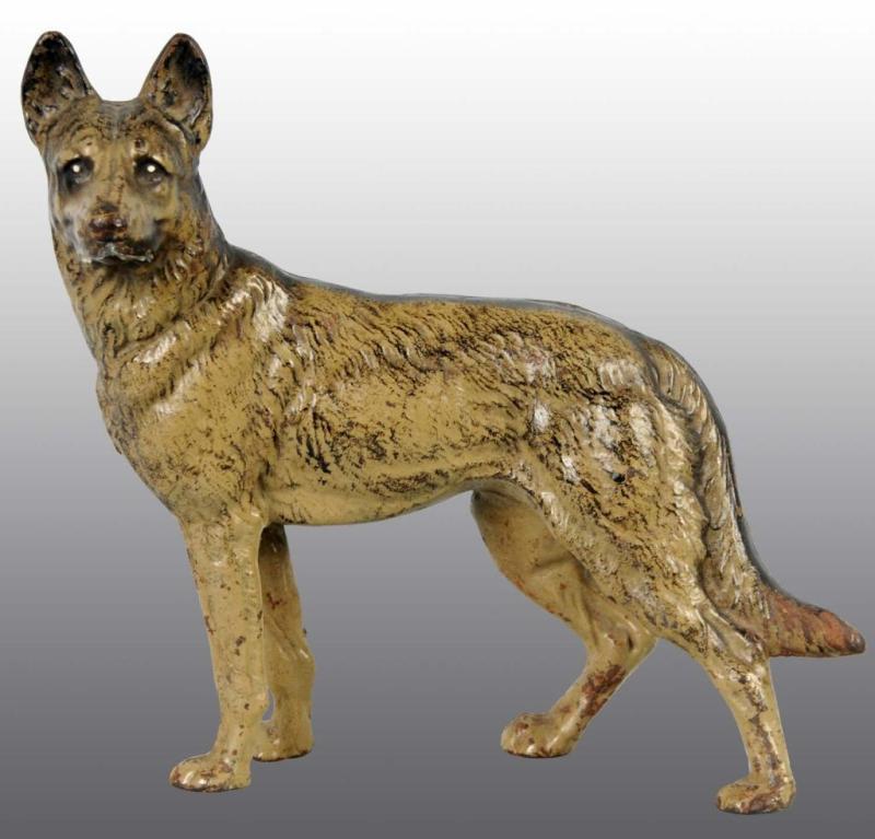 Appraisal: Cast Iron German Shepherd Doorstop Description Made by Hubley cat