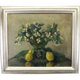 Appraisal: Sonia Routchina Vitri France - Still life painting Label verso