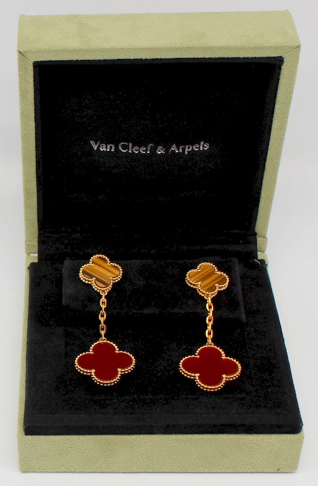 Appraisal: JEWELRY Pair of VCA Magic Alhambra Earrings Pair of Van