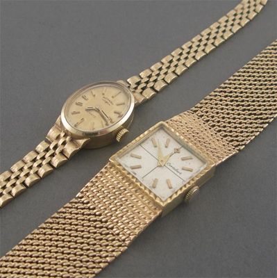 Appraisal: A ladies ct gold wrist watch by Cortebert on a