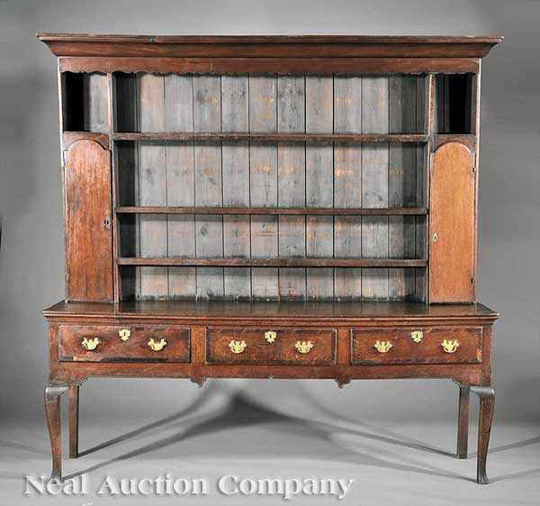 Appraisal: A Large Antique Oak or Elm Welsh Dresser th c