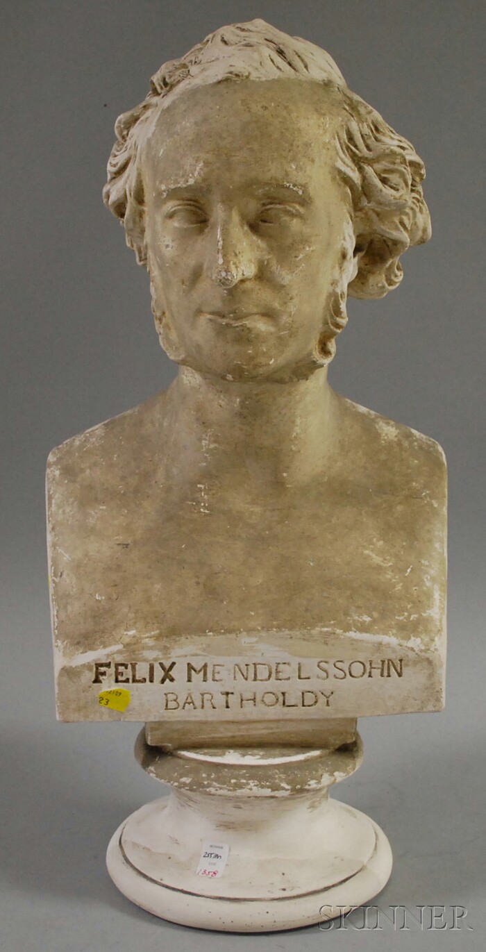 Appraisal: Felix Mendelssohn Bartholdy Plaster Portrait Bust ht wd in