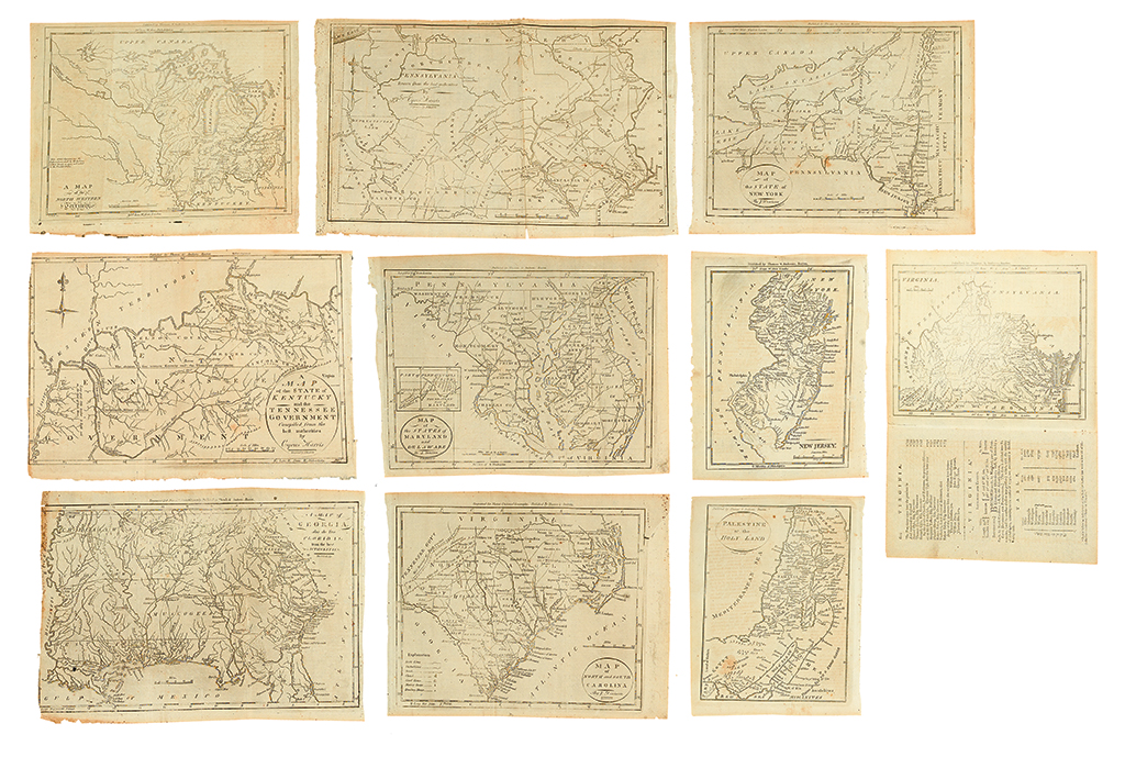 Appraisal: MORSE JEDEDIAH Ten maps extracted from the Universal Geography Engraved