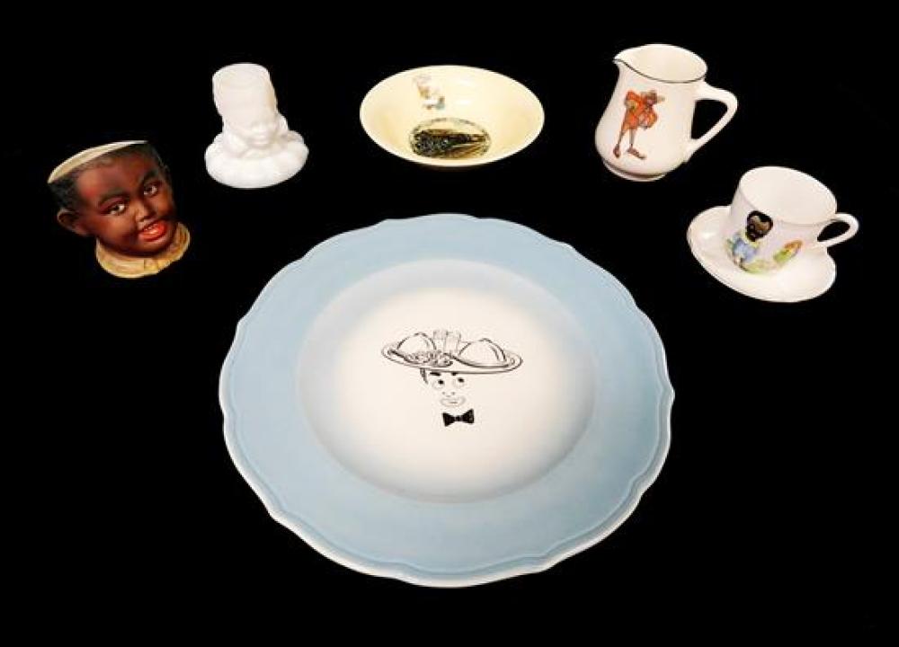 Appraisal: BLACK AMERICANA Six pieces of ceramic servingware depicting African Americans