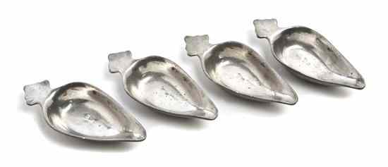 Appraisal: A Set of Four Pewter Children's Porridge Dishes th century