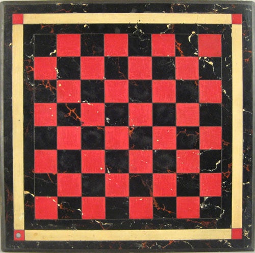 Appraisal: Painted slate checkerboard ca x