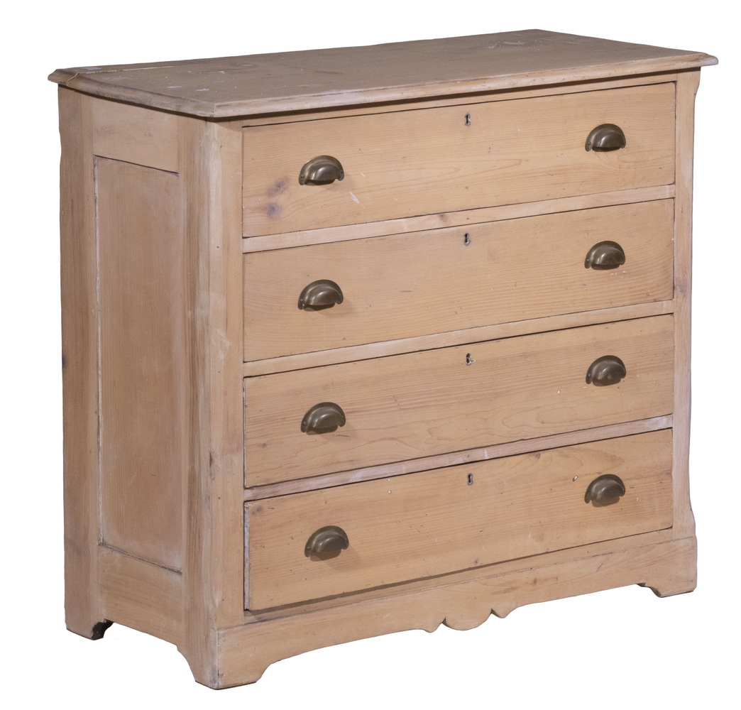 Appraisal: PINE CHEST OF DRAWERS Country Pine Dresser th c with