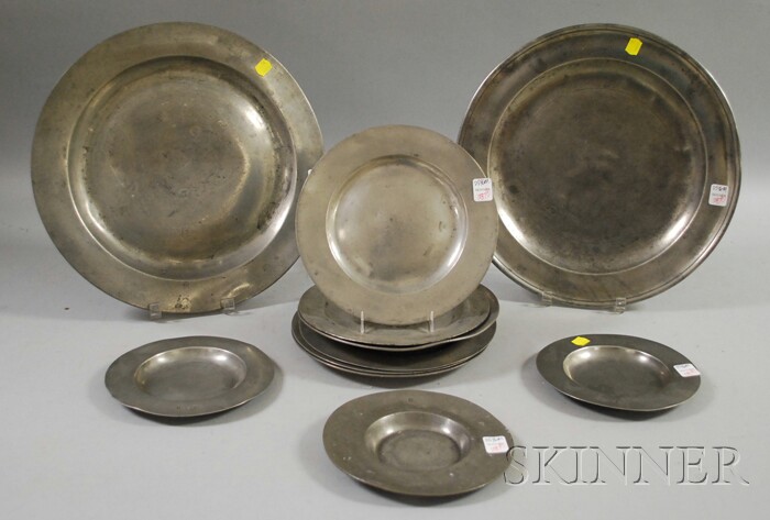 Appraisal: Nine Pewter Plates and Two Chargers