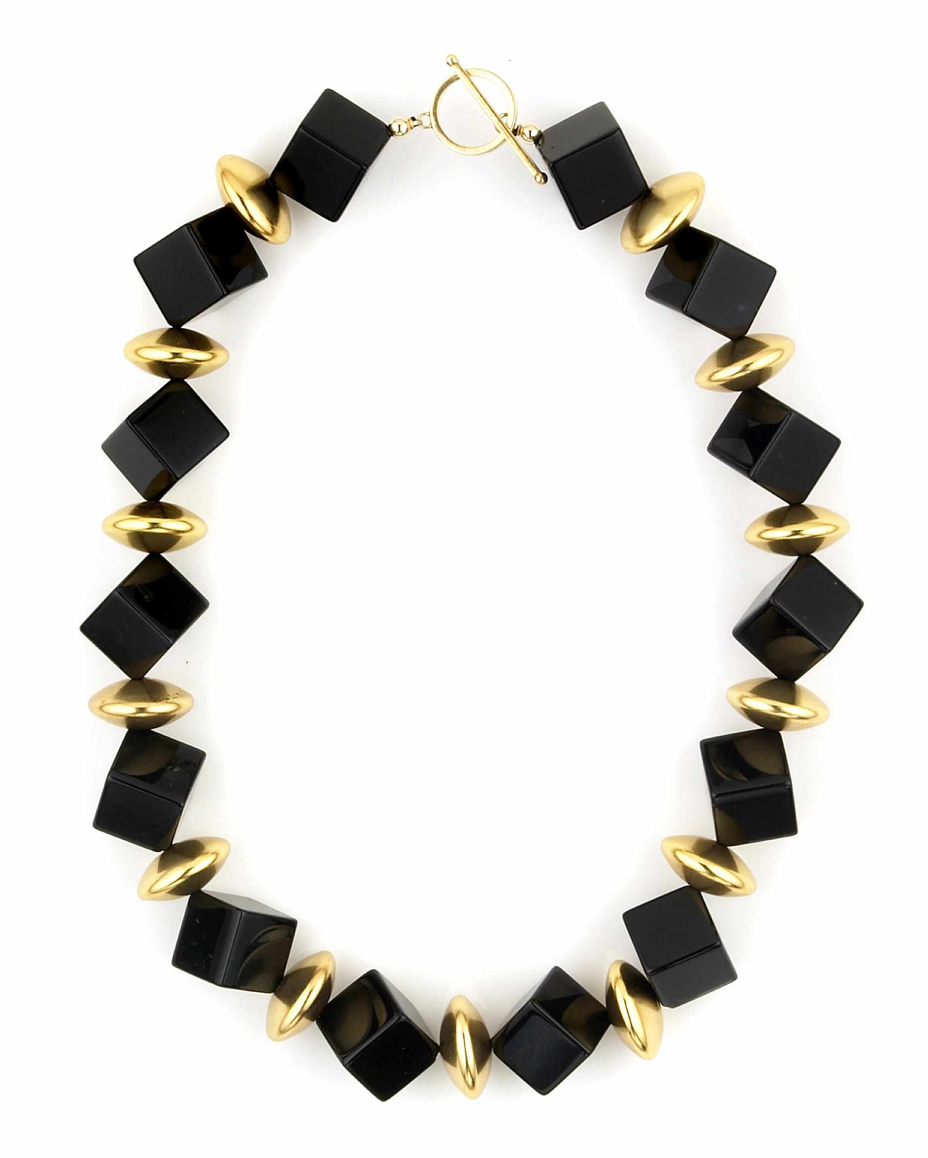 Appraisal: Tony Duquette American - sA black hardstone and vermeil necklacelength