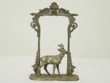 Appraisal: Quadruple plated hutch with standing stag x This lot sold