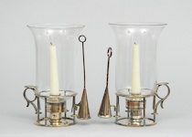 Appraisal: A Pair of Elkington Co Silver Plate Candle Holders with