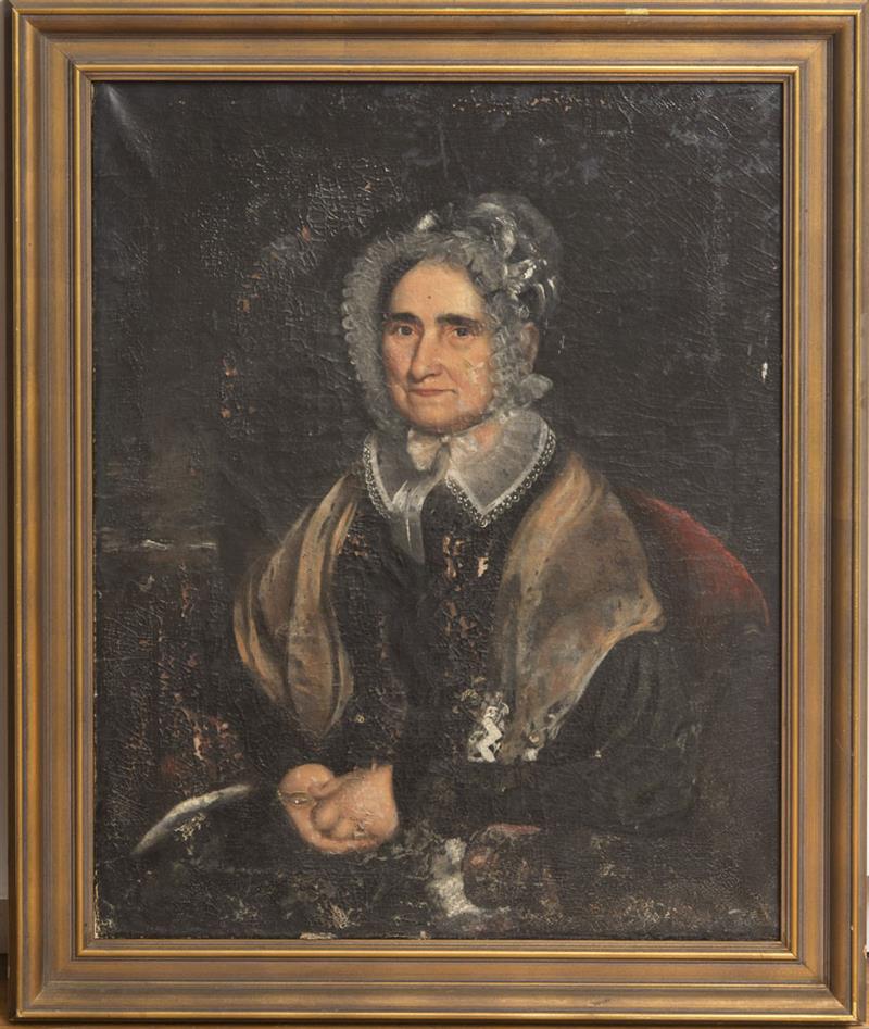 Appraisal: AMERICAN SCHOOL PORTRAIT OF A WOMAN Oil on canvas unsigned