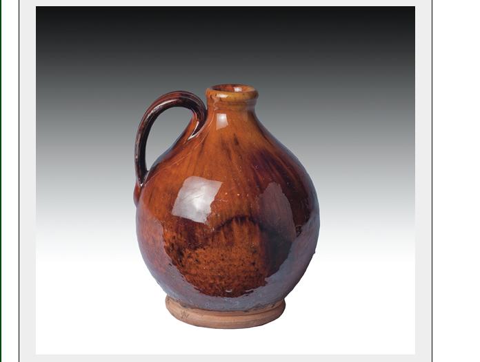 Appraisal: BRISTOL COUNTY MASSACHUSETTS GLAZED REDWARE MINIATURE JUG - Of squat