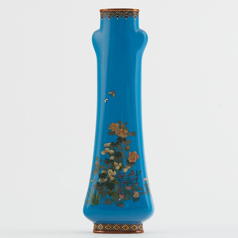 Appraisal: Meiji Japanese Cloisonne Vase Tsukamoto Hikokichi Japanese Meiji period cloisonne