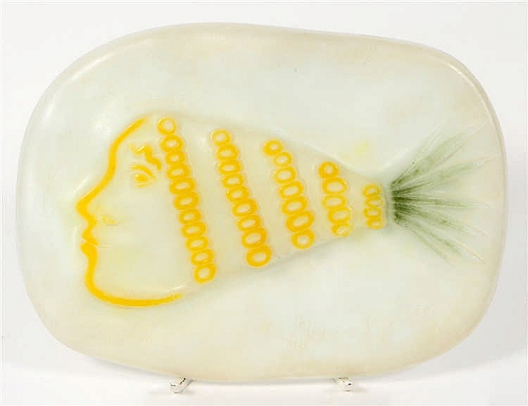 Appraisal: PALOMA PICASSO FRENCH BORN Pineapple Girl Circa Daum pate-de-verre molded