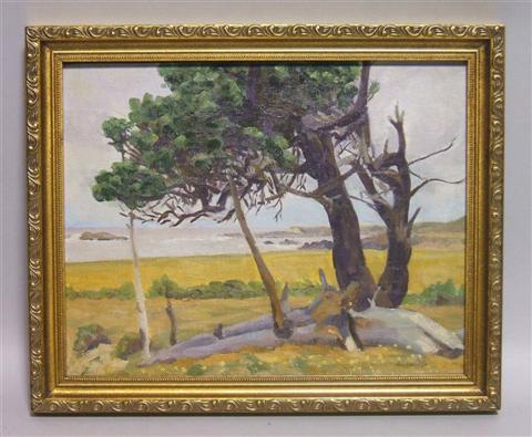 Appraisal: OSCAR GALGIANI AMERICAN - WINDSWEPT PINE MENDCINO COAST Oil on